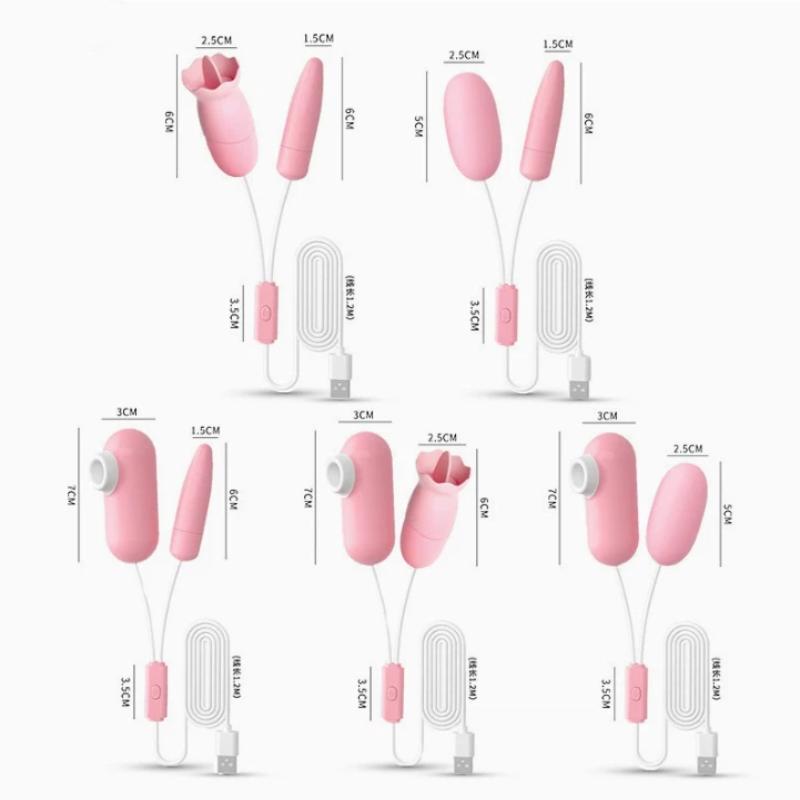 Double Jump Egg Tits Licking Sucking Vibrator Usb Charge Clitoris Nipple Stimulate Female Vagina Sex Toys For Women