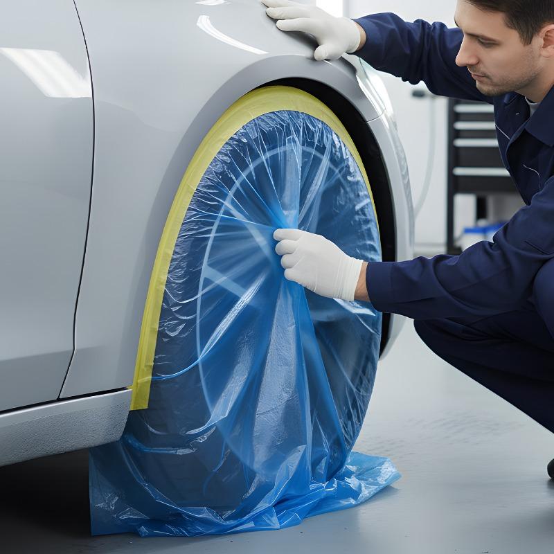 Araba Boyama Koruyucu Film Otomatik Boyama Kalkanlama Filmi Plastik Kumaş Artık Boya Tozu Plastik Kalkanlama Kumaşı Çıkartmaları