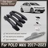 Copri Maniglia Portiera Auto Per Volkswagen VW POLO MK6 AW BZ 2017~2023 Nero Lucido Adesivi Protettivi per Esterni Auto Accessori