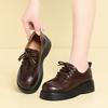 Commuter Work Women Shoes Black Leather Shoes Flat Lace-Up Soft Sole Work Professional Shoes Thick Sole Women Shoes Comfortable