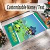 Personalized Crystal Velvet Carpet Custom Name Text,Plants vs. Zombies Anti Slip Area Rug For Home Decoration
