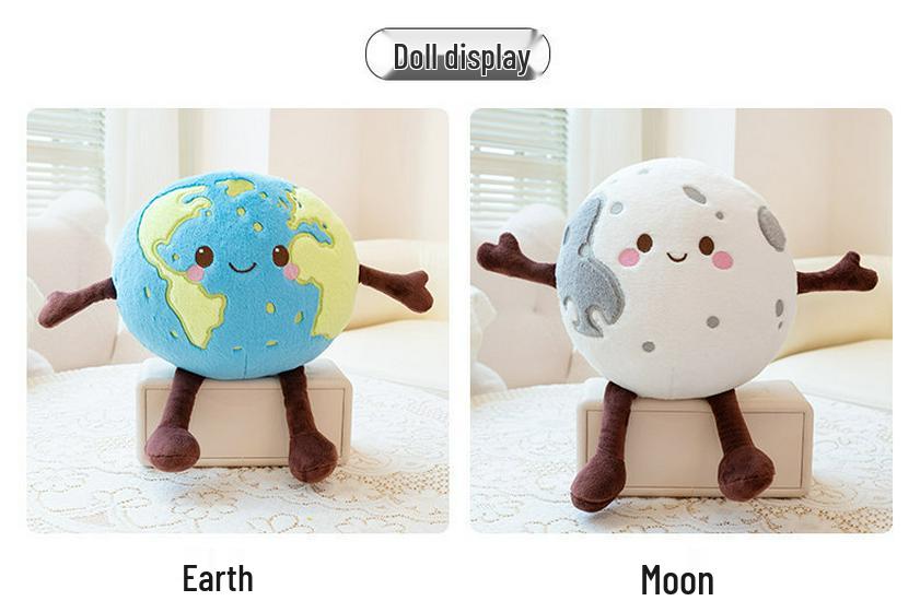 Adorable Planet Plush Toys: Moon, Earth, Saturn, Mars - Perfect for Kids' Birthdays or New Year Gifts