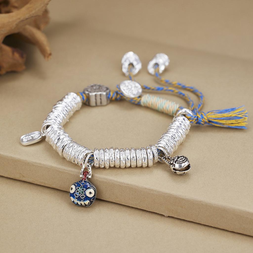 Ancient Coiling Bracelet Handmade Diy Weaving Money String Plating Retro Hand Rope Gold Swallowing Beast Bracelet Unisex