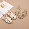 2025 Sommer Weiße Römische Sandalen mit Zehenschutz für Baby-Mädchen für Strand und Urlaub