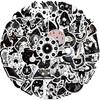 50 Cartoon Black and White Witch Doodle Stickers Decorate Guitar Notebook Suitcase DIY Waterproof
