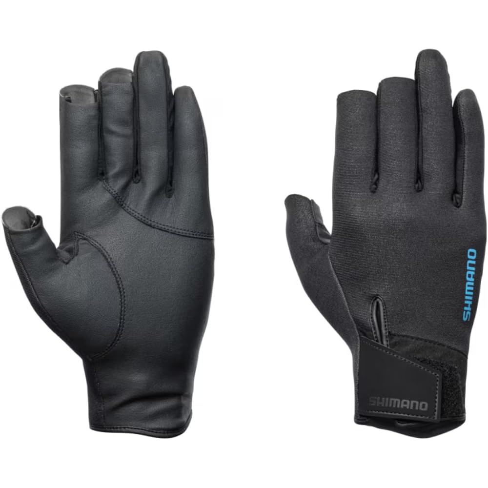 Shimano Titanium Alpha Semi-Long Gloves 3-Finger Cut Black XL