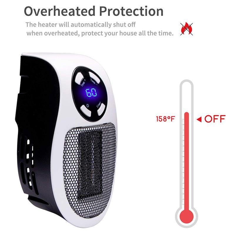 Mini Electric Heater Portable Desktop Infrared Heater with UK/EU/US/AU Plug Overheat Protection for Living Room Use