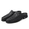 Mode Mode Oberste Schicht Echtes Leder Rutschfeste Slipper Atmungsaktiv Rutschfest Fahrdesign Krokodilmuster Halbschuh zum Gehen