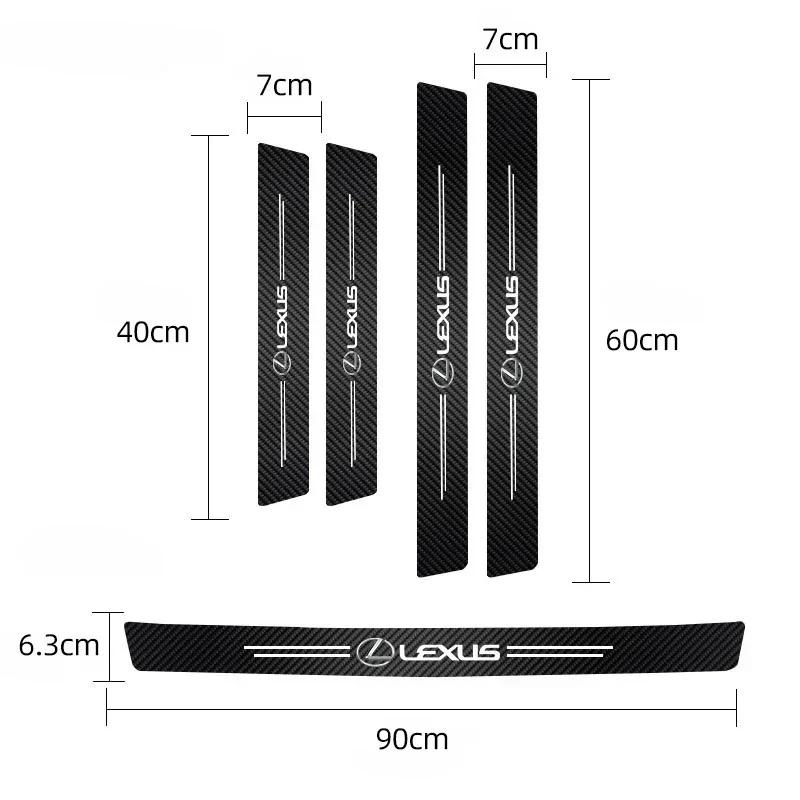 5 stk Dørklistremerker for Bil Terskel Anti-ripe Dekaler Tilbehør For Lexus LS LC RZ IS350 ES300 GS350 CT200h GX460 LX570 RX500h