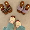 Wedge heel retro French versatile fluffy shoes women's shoes wear 2025 new autumn high heels plush slippers