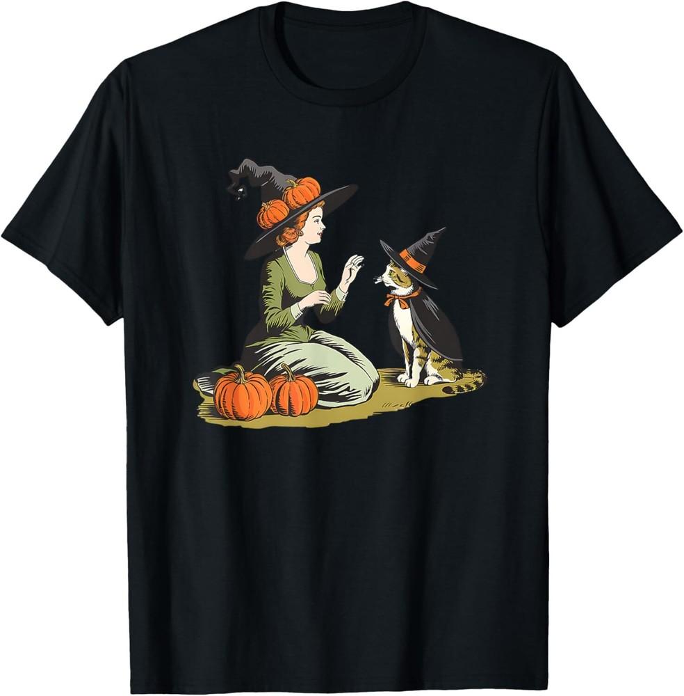 Cat Mom Witch Pumpkin Cat Halloween Women Girls T-Shirt Unisex T-Shirt S