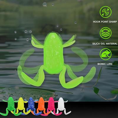 1Pc Lure Bait 5g/10g Water Surface Kick Frog Fake Bait High Simulation TPE Frog Soft Bait Wild Black Fish and Bass Favorite