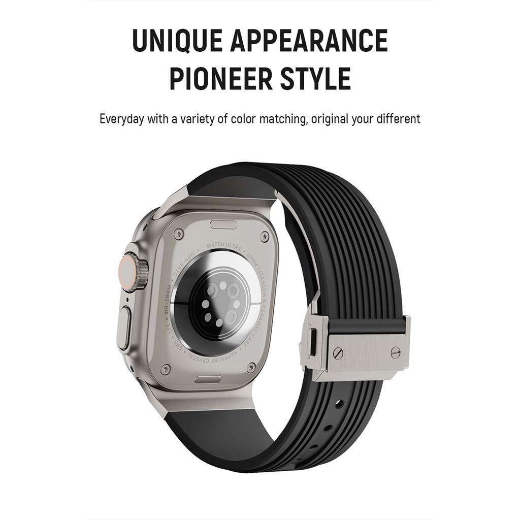 Luxury Strap for Apple Watch Band Ultra 3 49mm Series 11 10 46mm 9 8 7 45mm Sports Silicone Bracelet Belt Iwatch 6 SE 5 44mm