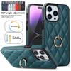 Luxury Leather Metal Finger Ring Phone Case for for iPhone 14 13 12 11 Pro Max 14 Plus 13 Mini SE2 Xs Max XR 8 7 Plus /Samsung S23 S22 Ultra Plus