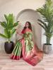 Women's Pure Tissue Silk Saree with Zari Weaving & Meena Work | Elegant Jaal Design | Contrast Running Blouse | Indian Wedding & Party Wear Saree