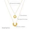 Gold Plated Stainless Steel Layered Sunburst Pendant Necklace for Women