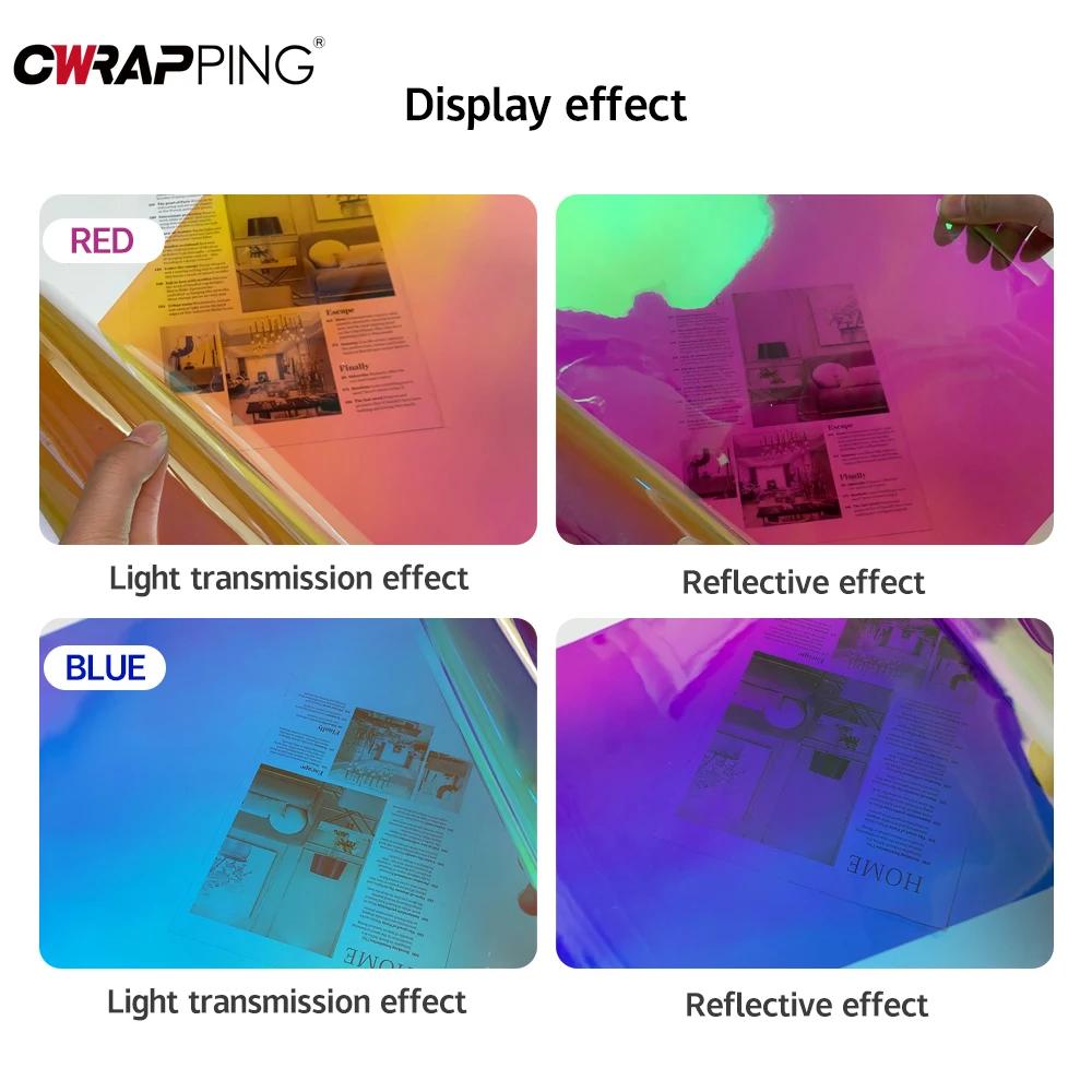 Car Holographic Color Window Stickers Waterproof Self-adhesive Decorative Vinyl Film Personalized Color Change Accessories