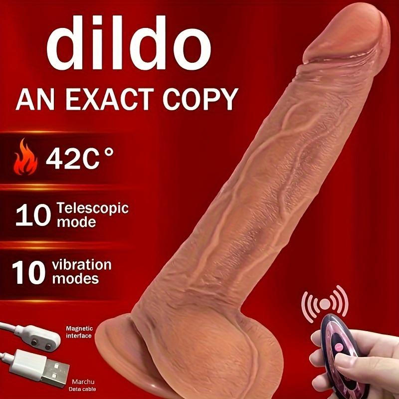 8.66in 4-in-1 Sexy Dildo Vibrator with 10 Vibration Modes,360° Telescopic Rotation,Slow Heating,Remote Control.Ideal As A Gift or Prank Prop