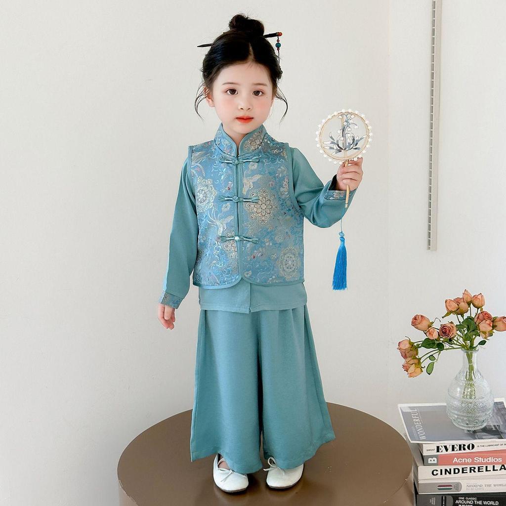 Autumn 2025 Girls' Hanfu Tang Suit: Children's Chinese Style Costume for Daily Wear and Performances