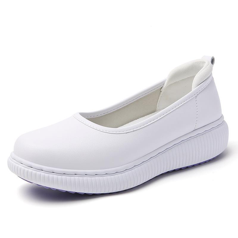 Nurse shoes women s autumn and winter black season leather thick sole soft sole breathable non-slip work medical shoes spot 34