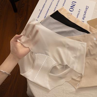 7A Antibakterieller verlängerter Baumwollschritt Eis-Seide Nahtlose Unterwäsche Damen Mid-Waist Slips Reine Baumwolle Übergröße Damenunterwäsche Slips