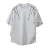 Short Sleeved Men's Summer Shoulder T-shirt with High-end Feel and Small Neckline
