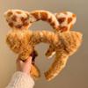 Cartoon Cats Ear Headbands Lovely Plush Hair Hoop Soft Comfortable Headwear for Women and Girls