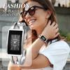 Women's Square Bracelet Watch, Waterproof: Rectangular Dial, Diamond-Inlaid Quartz Movement, Analog Display, Sun Pattern, Stylish, Modern, Elegant -