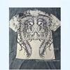 Summer Men's Fashion Skull Letter Printing Trend Slim Fit Casual 3D Digital Printing Short Sleeve Top