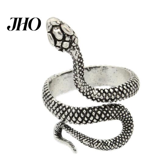 Women Band Ring Snake Shape Design Adjustable Alloy Open Jewelry Finger for Daily Life
