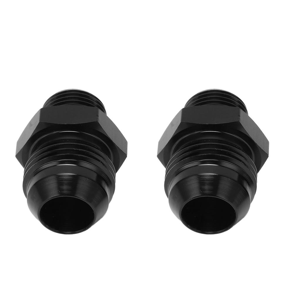 2 Pieces 10AN To 38 NPT Straight Pipe Fitting Fuel Line Adapter Black Anodized Aluminum for Oil
