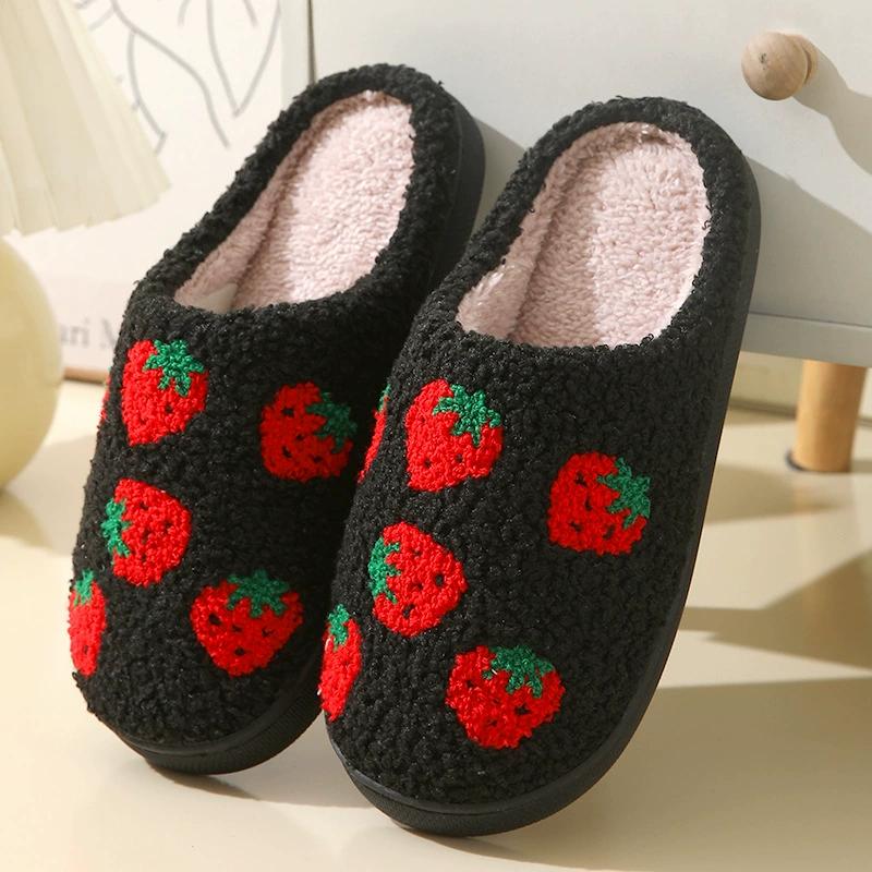 Ladies Soft Sole Slippers Winter Warm Anti-Slip Home Slippers Comfortable Poop Texture for Women