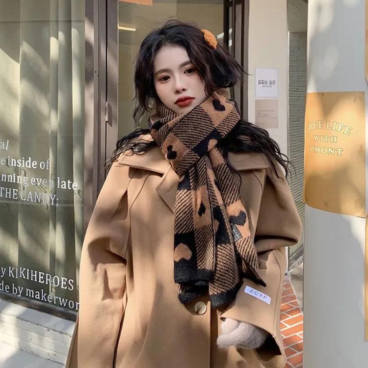 

WTEMPO Couple Autumn Winter Casual Versatile Scarves Retro Elegant Plaid Printed Scarves Cold-proof Windproof Warm Outdoor Scarves 1pc коричневый