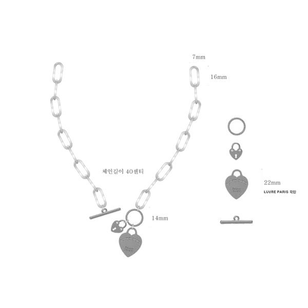 [Luvre Paris] Heart Louvre Chain Necklace Na0366