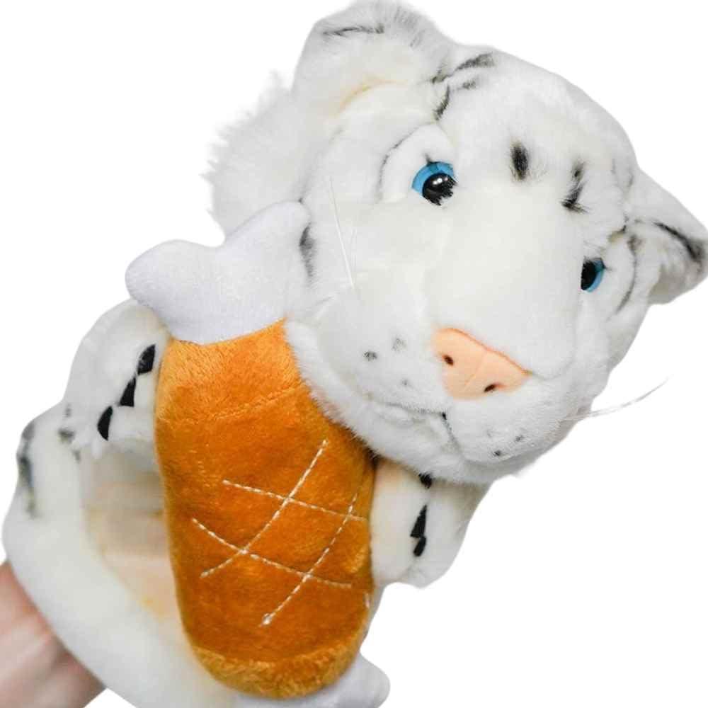 White Tiger Puppet, Plush Toy, Puppet Show, Ventriloquism, Gloves [with Flesh]