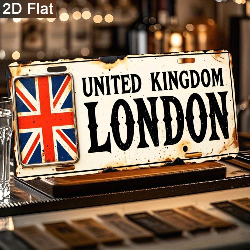 D Piatto pc Piatto Vintage Londra da Parete Bar di Casa Decorazione Garage Regalo Unico per Amanti della Cultura Britannica Soggiorno