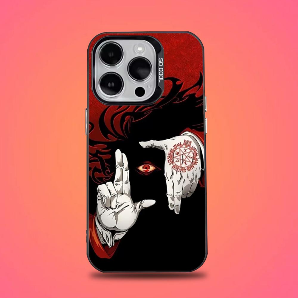 

H-HELLSING Phone Case For iPhone 16,15,14,13,12,11,Pro,Max,Plus,Mini,XS,SE Anti Fall Black Matte Hard Bumper iPhone16