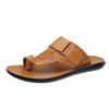 Fashion High Quality Summer Mens Casual Leather Slippers New Outdoor Walking Slippers Fashion Soft Bottom Casual Beach Antiskid Slippers