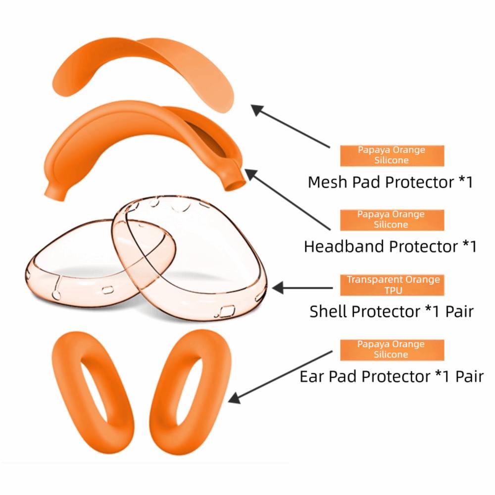 Four Piece Set Ear Pads Cushion Cover Silicone Headband Earphone Protective Case Replacement for Apple Airpods Max
