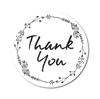 Darling Souvenir 1.6 Inches Round Rose Hand Draw Floral Wreath Black Thank You Stickers-45