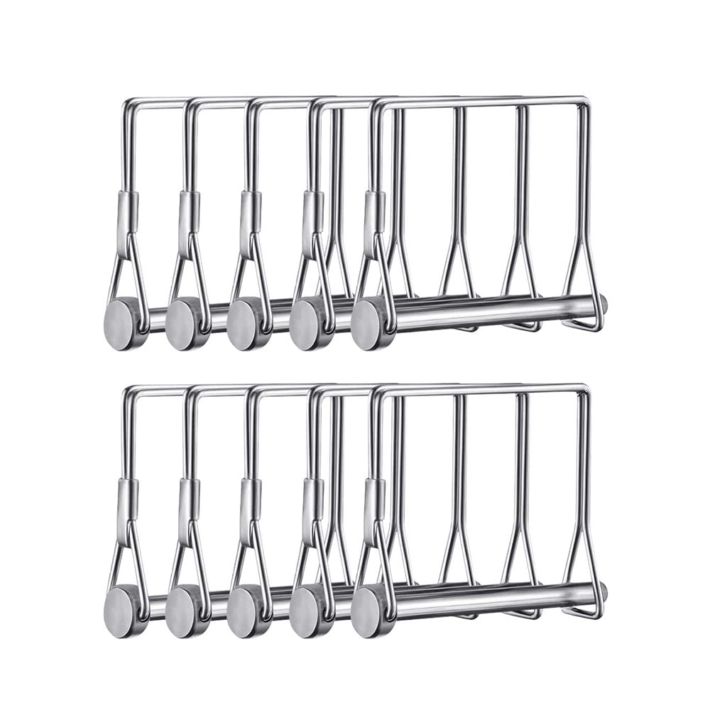 Sunnyway 10 Pcs 1/4 Inch Wire Lock Pin 4 Inch Long Trailer Coupler Pin PTO Pin Heavy Duty Trailer Hitch Locking Pin Safety Shaft Lock Pin for Farm