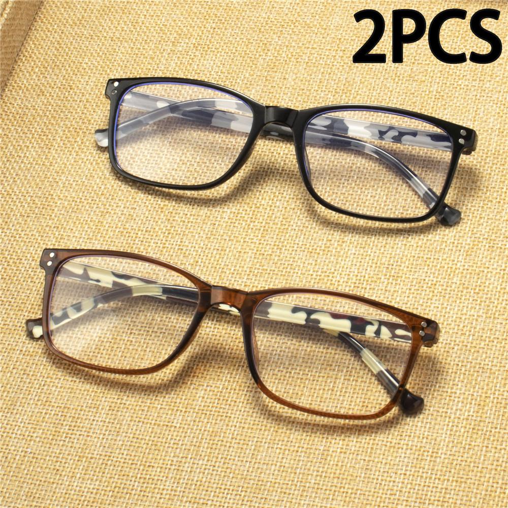 2PCS Reading Glasses Lightweight Anti Eyestrain Fashion Computer Presbyopic Glasses For Women Men