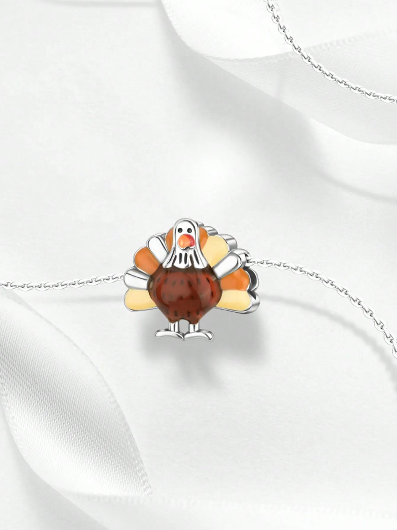 

copper Plated Authentic Charm Bead Charms Thanksgiving Turkey Bread Wheat Bead Charms Compatible With Bracelets Womens Jewellery Gift
