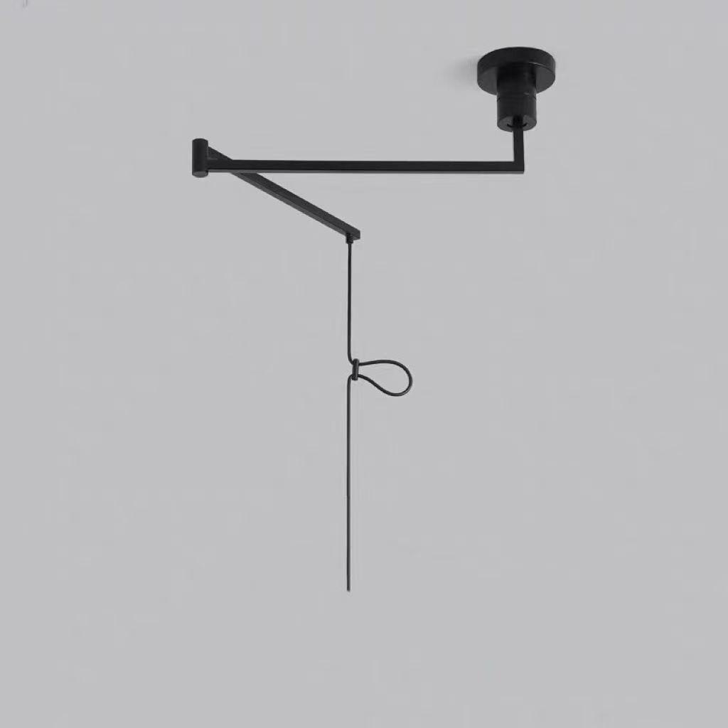 Nordic Creative Rocker Arm Pendant Light - Rotatable Walnut for Study, Kitchen, Bar.