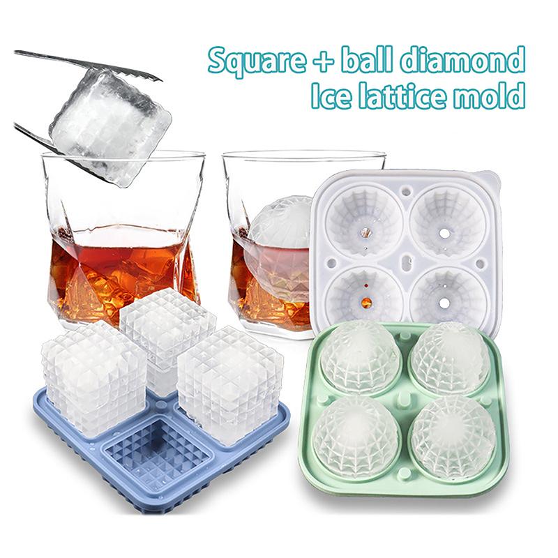 Silikon-Eisball-Maker Bar-Tools Große große runde Kugel Hohe Bälle Eisform Würfelform Tablett für Whisky Cocktail 3D