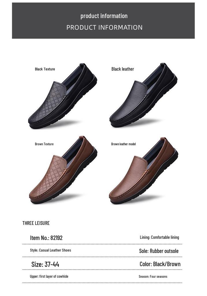 Breathable Slip-On Soft-Soled Casual Leather Shoes for Elderly Men 