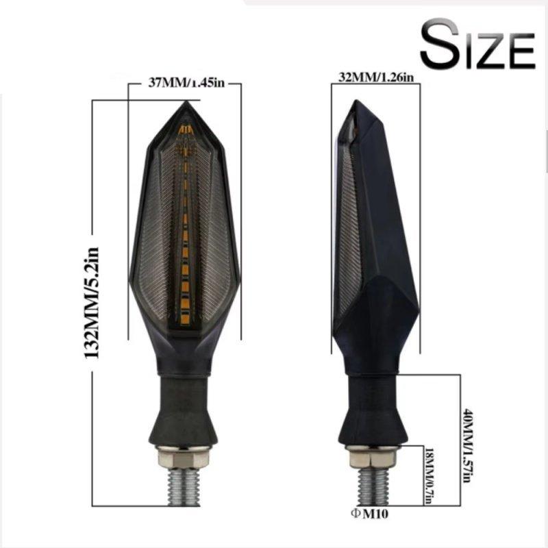 Motorcycle Turn Signal LED Indicator Blinker Light White Amber DRL Arrows LED Sequential Flowing 12V 10mm For Honda For Yamaha