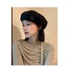 Women S Korean Style Flower Beret Hat Large Head Size Vintage Versatile