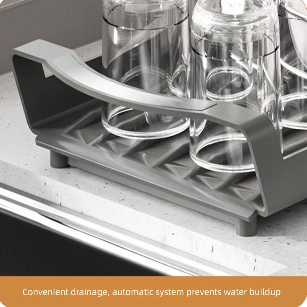 Large Capacity Draining Tray Space Saving Dish Drainer Sturdy Utensil Storage Holder  for Kitchen