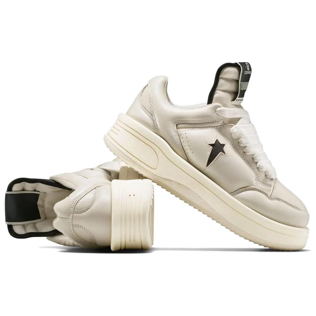 Converse Rick Owens X DRKSHDW TURBOWPN Low Pelican Unisex Sneakers Cream Black Cloud-Cream A12062C